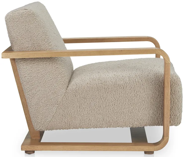 Eckersley Lounge Chair Beige Faux Shearling