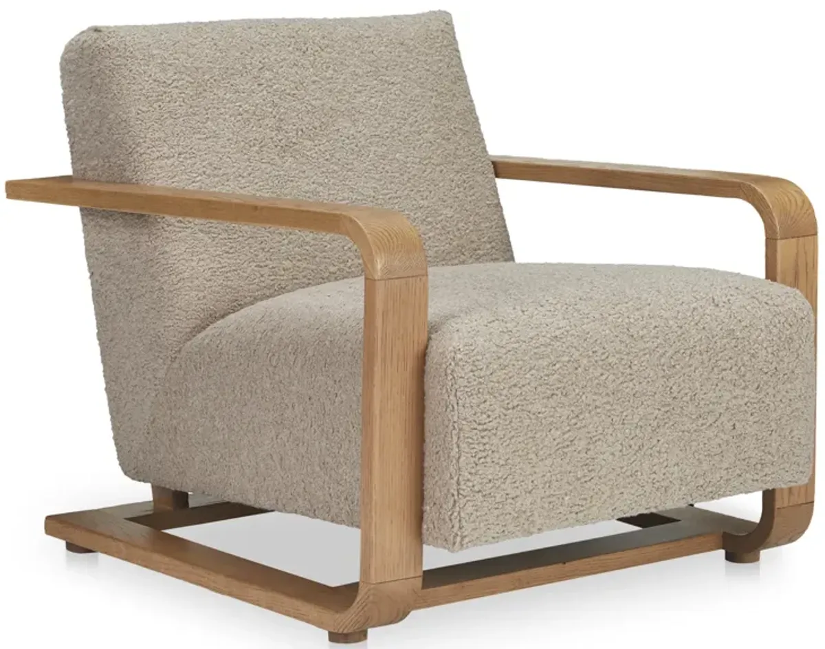 Eckersley Lounge Chair Beige Faux Shearling