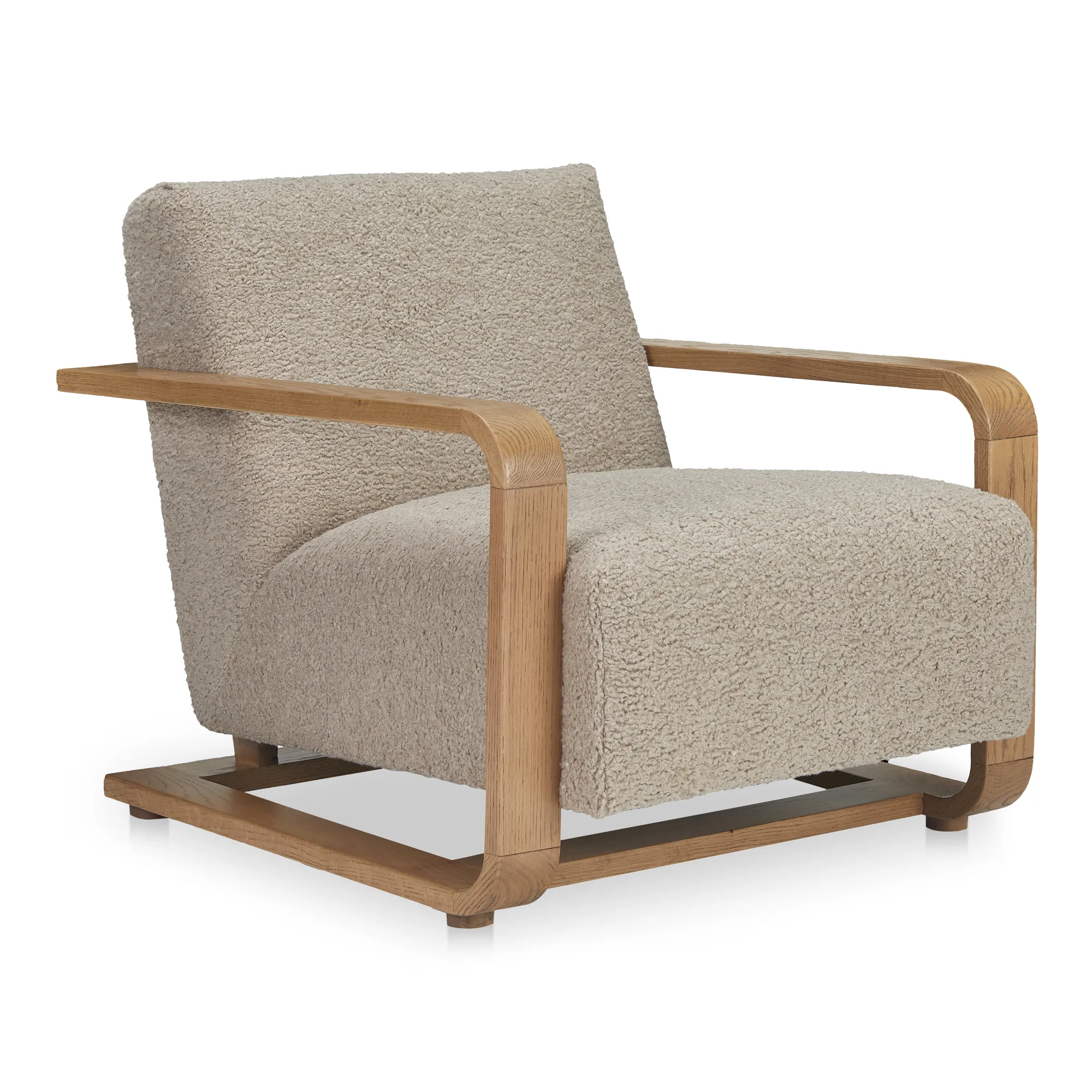 Eckersley Lounge Chair Beige Faux Shearling