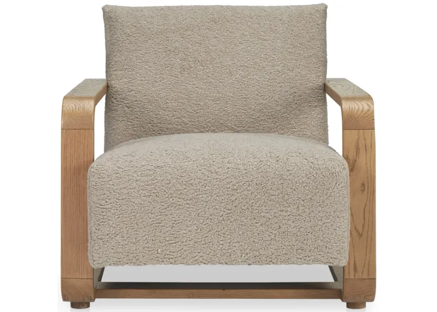 Eckersley Lounge Chair Beige Faux Shearling