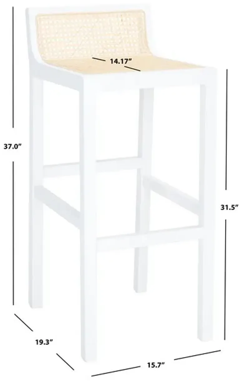 SAITO LOW BACK CANE BAR STOOL