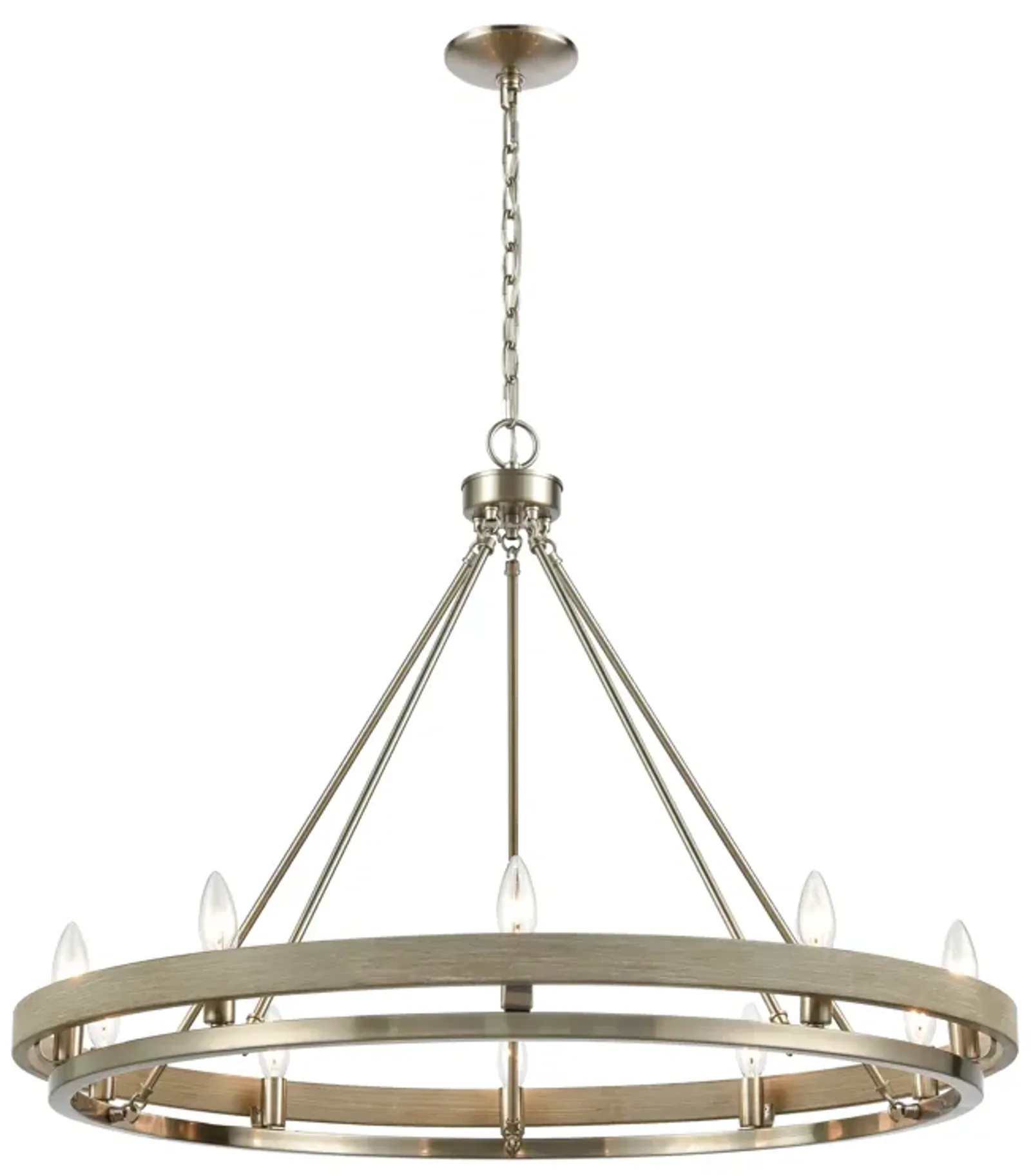 Ramsey 34" Wide 10-Light Chandelier - Satin Nickel