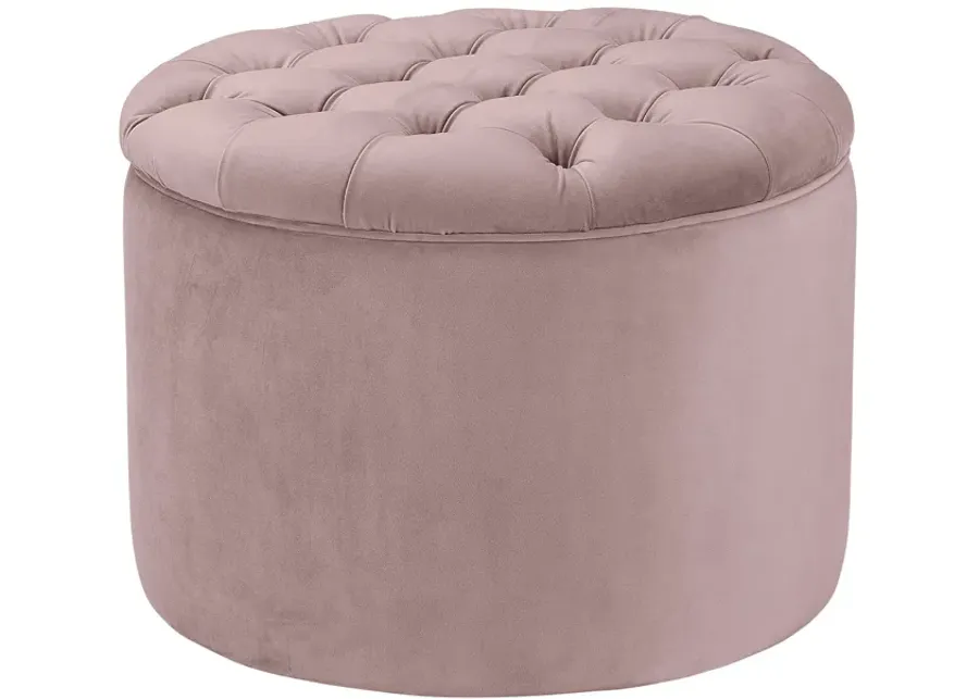 Queen Mauve Velvet Storage Ottoman