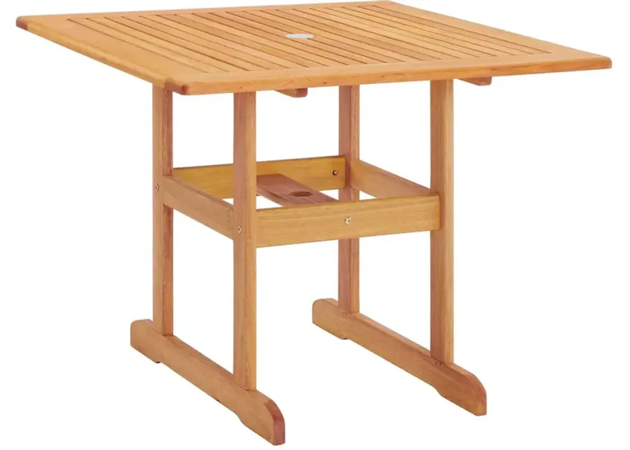 Hatteras 36" Square Outdoor Patio Eucalyptus Wood Dining Table