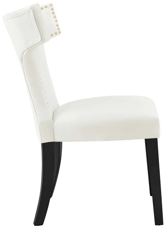 Curve Performance Velvet Dining Chairs - Set of 2