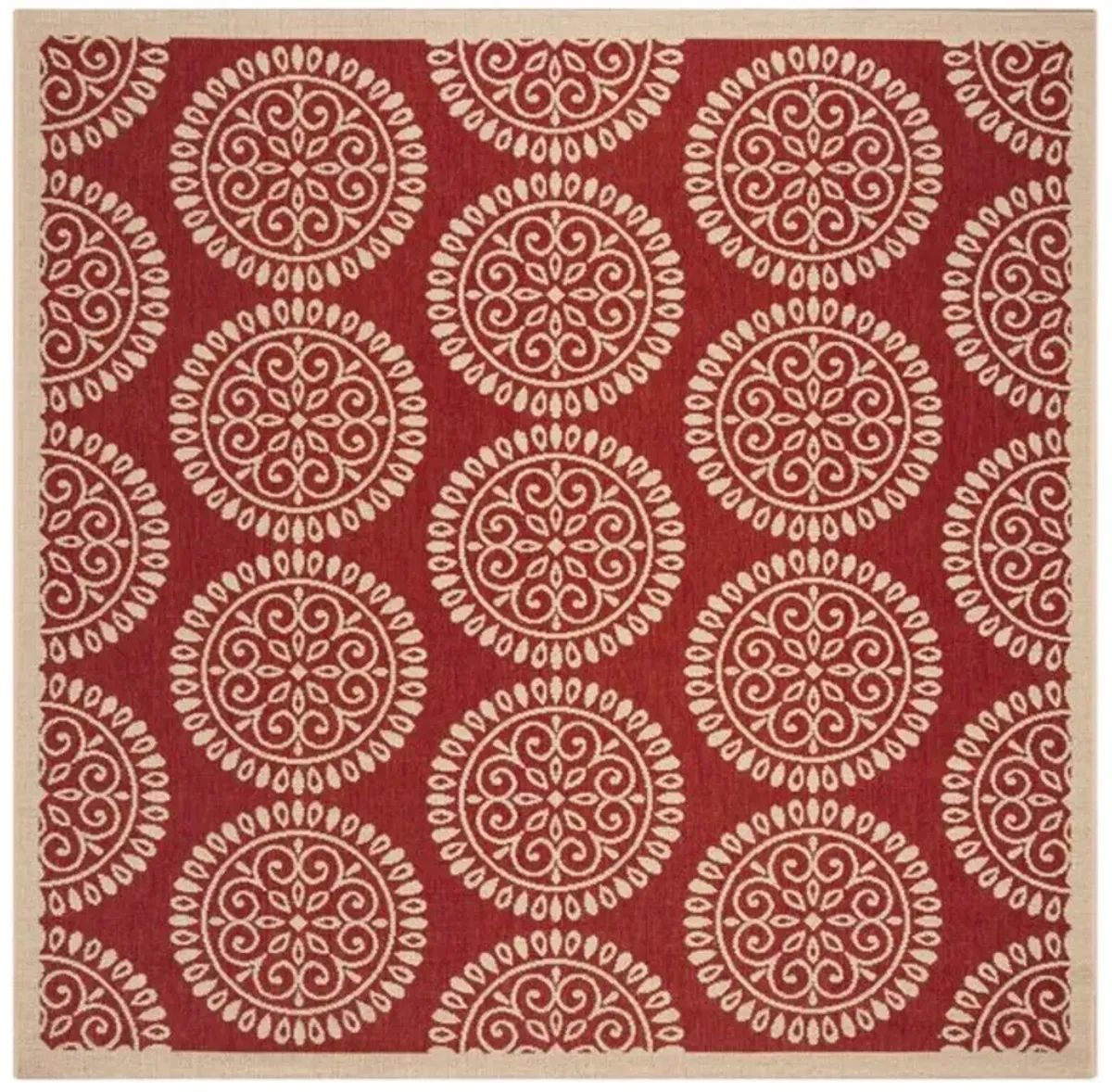 LINDEN 176 Collection LND176Q-6SQ Red / Creme 6'-7" X 6'-7" Square