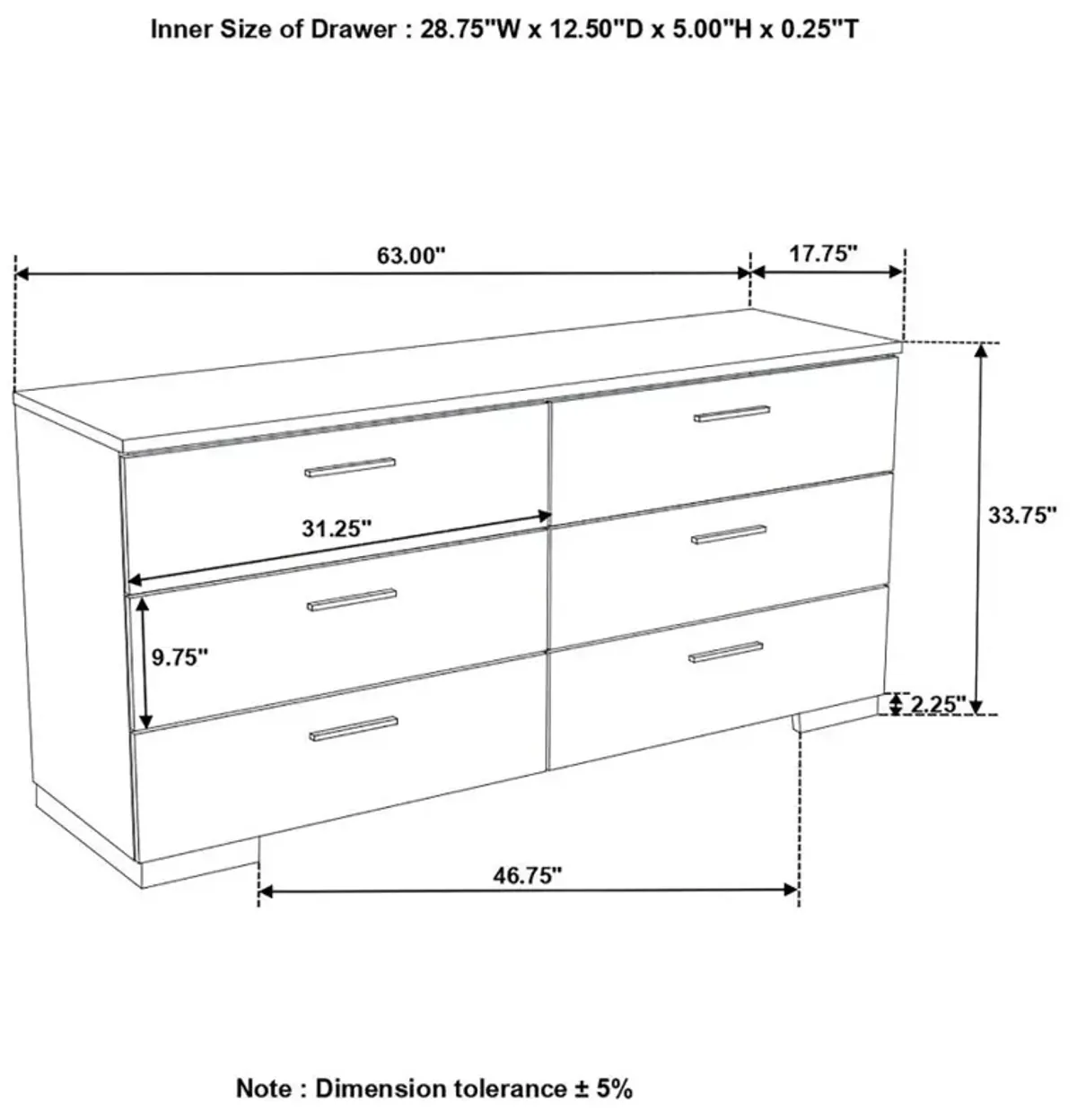 Bude 6-Drawer Dresser 