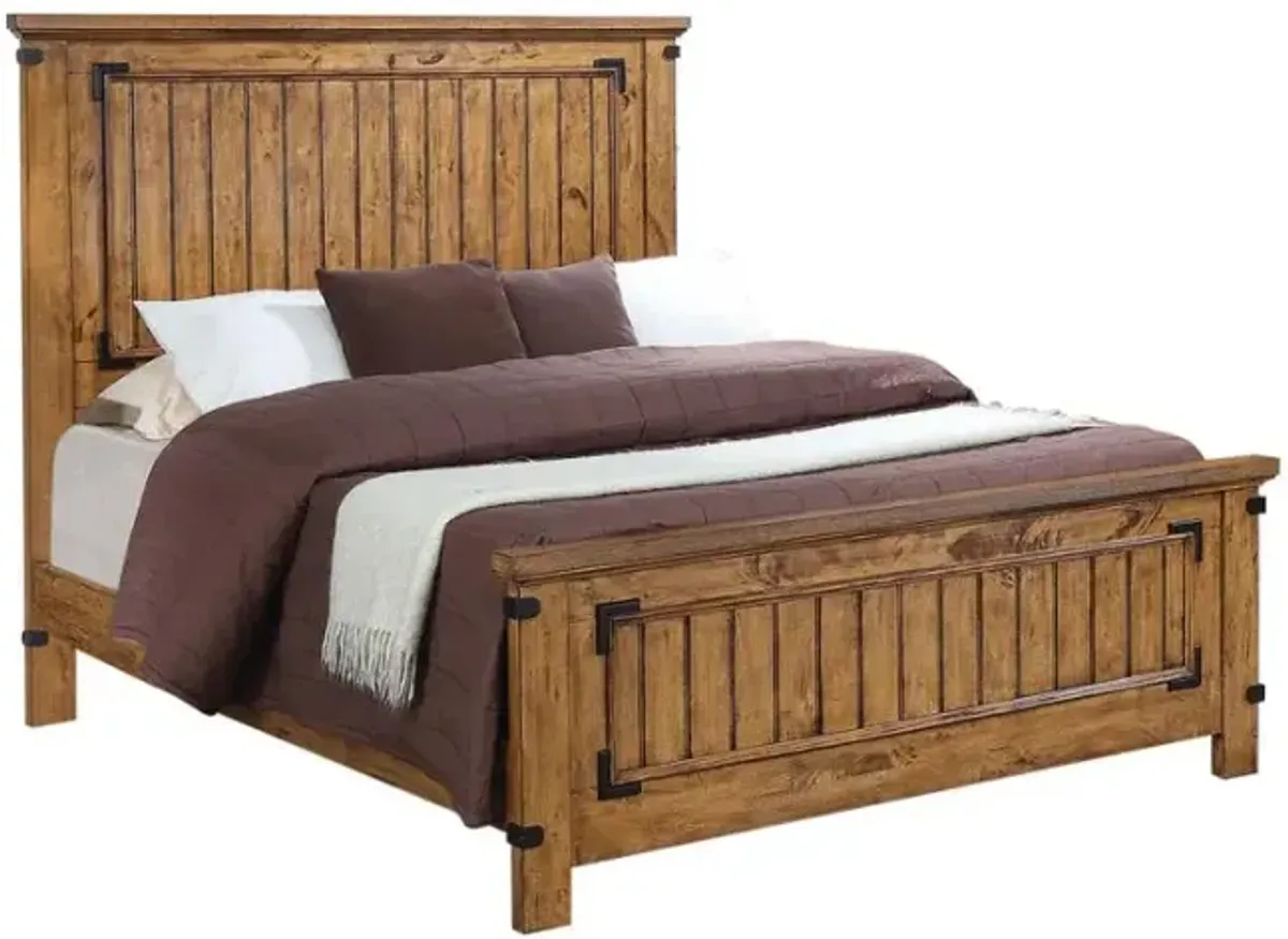 Brenner Queen Panel Bed Rustic Honey