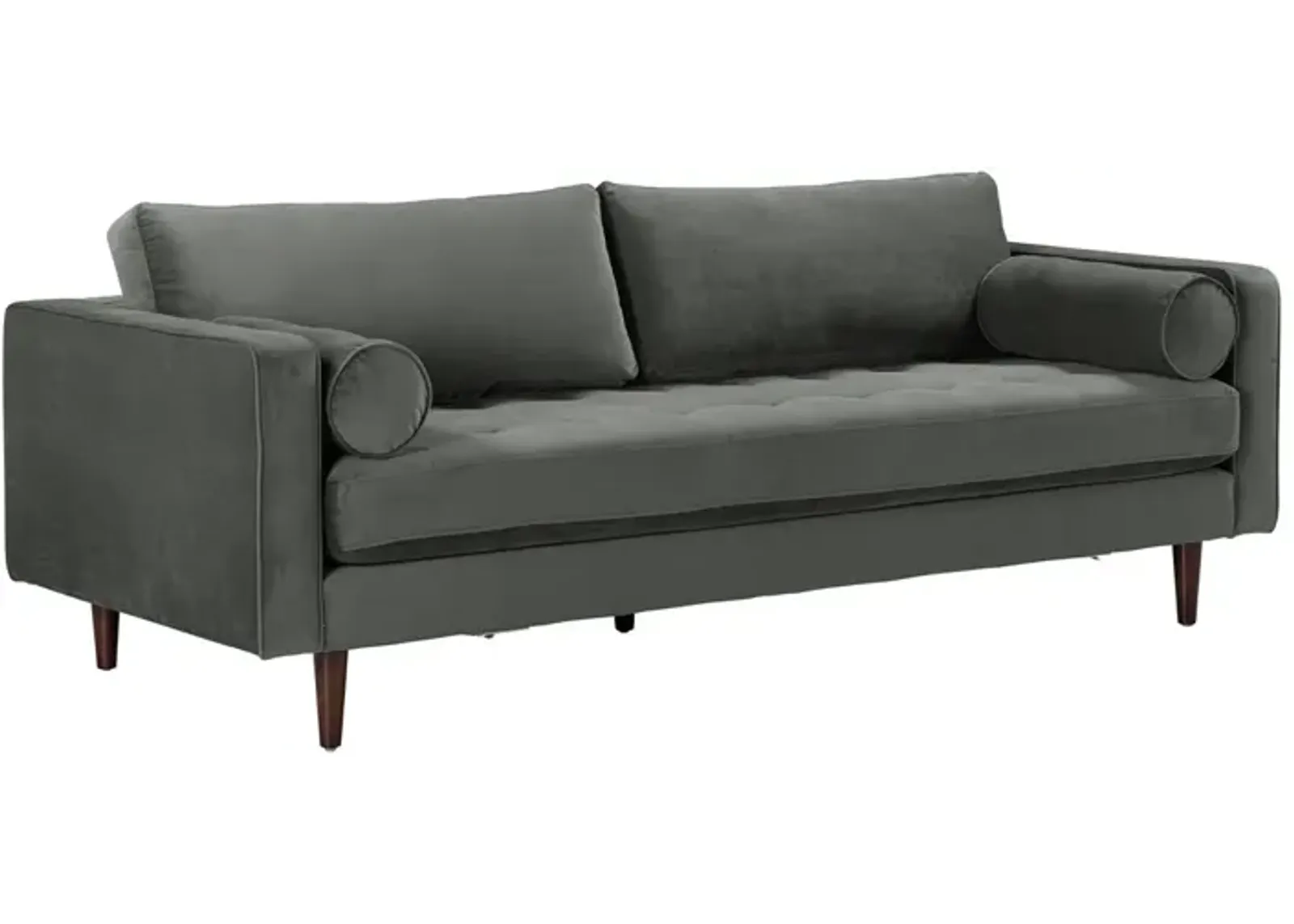 Cave Ash Gray Velvet Sofa