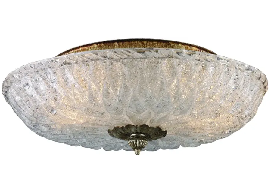 Providence 15" Wide 2-Light Flush Mount - Antique Silver Leaf