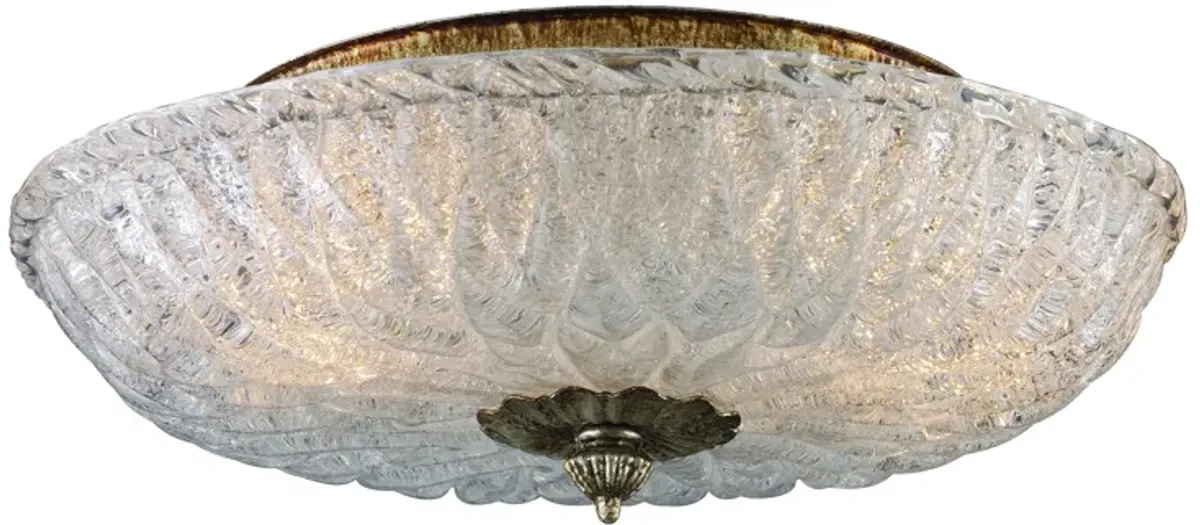 Providence 15" Wide 2-Light Flush Mount - Antique Silver Leaf