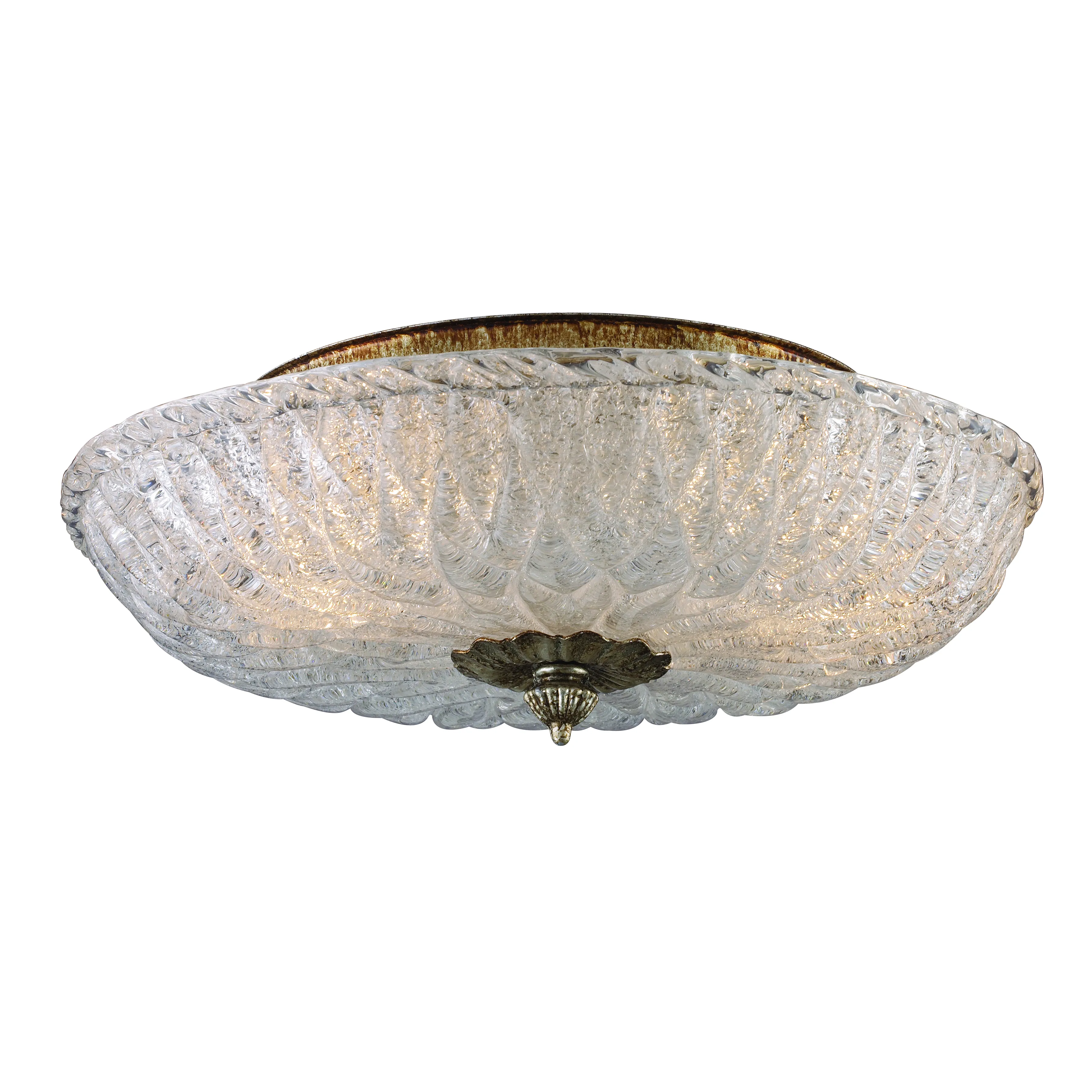 Providence 15" Wide 2-Light Flush Mount - Antique Silver Leaf