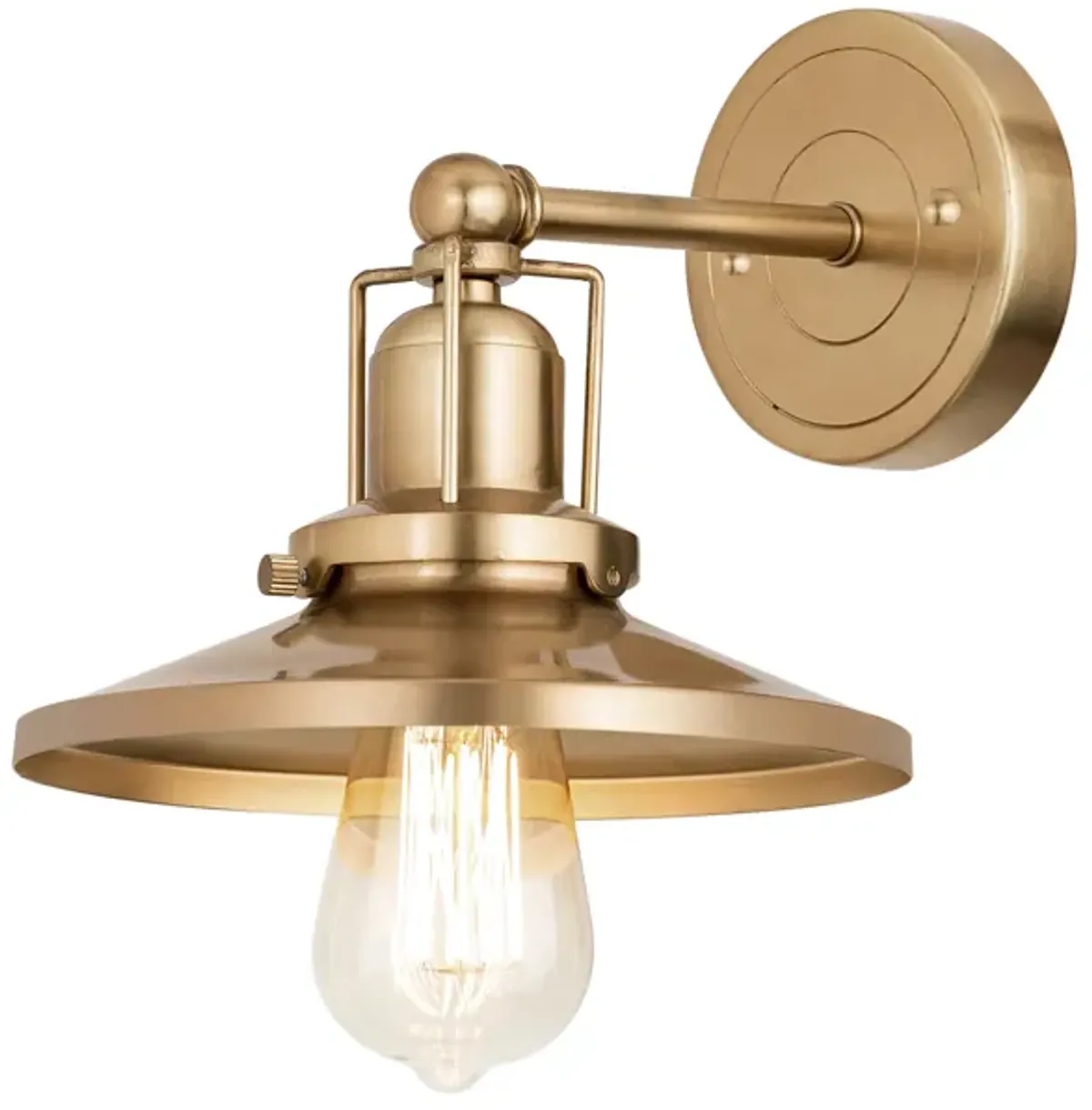 English Pub 7" High 1-Light Sconce - Satin Brass