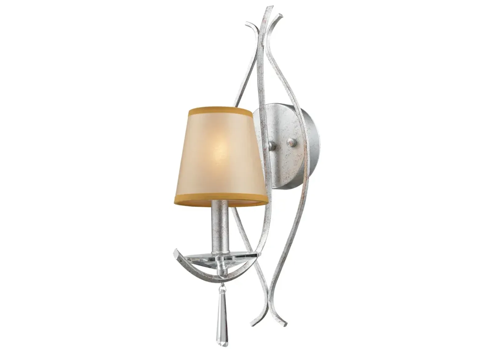 Clarendon 1-Light Sconce in Silver, Shade included