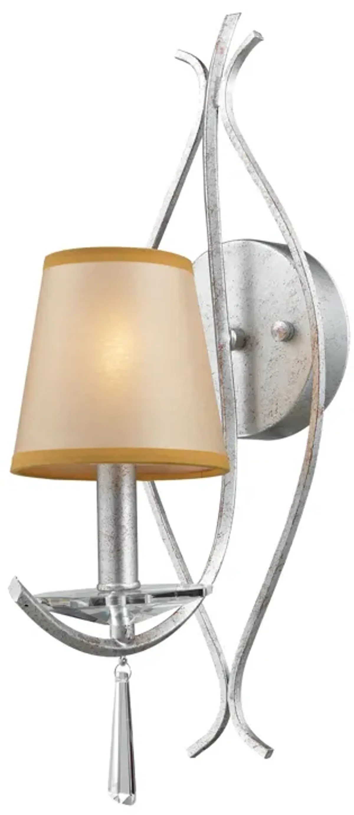 Clarendon 1-Light Sconce in Silver, Shade included