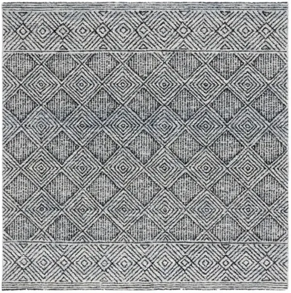 EBONY 204 Silver  6' X 6' Square Square Rug