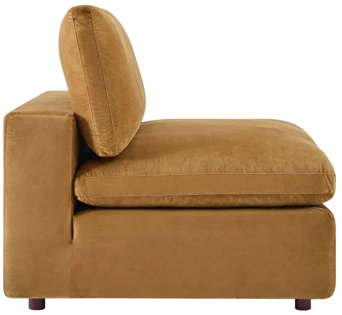 Commix Down Filled Overstuffed Performance Velvet Armless Chair