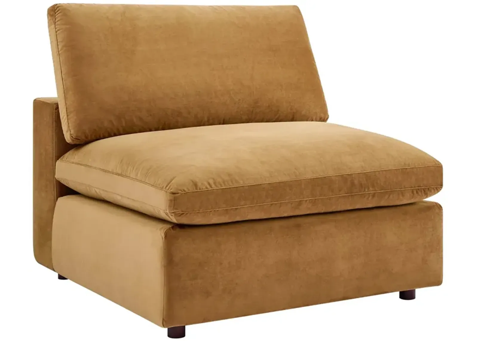 Commix Down Filled Overstuffed Performance Velvet Armless Chair