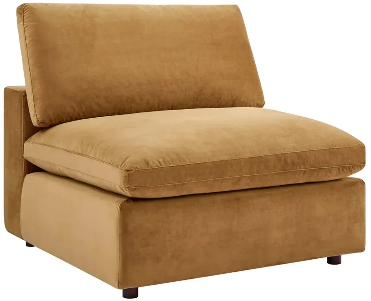 Commix Down Filled Overstuffed Performance Velvet Armless Chair