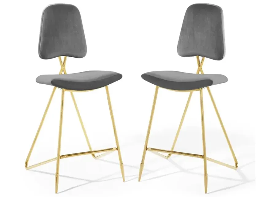 Ponder Bar Stool Performance Velvet Set of 2