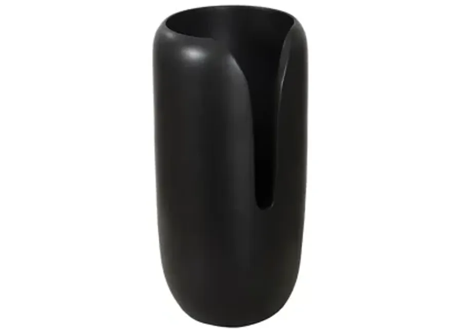 Interval Wood Vase, Black, Small