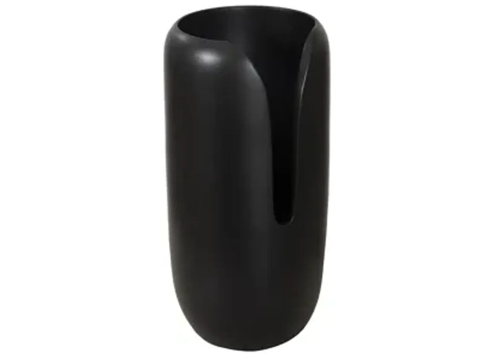 Interval Wood Vase, Black, Small