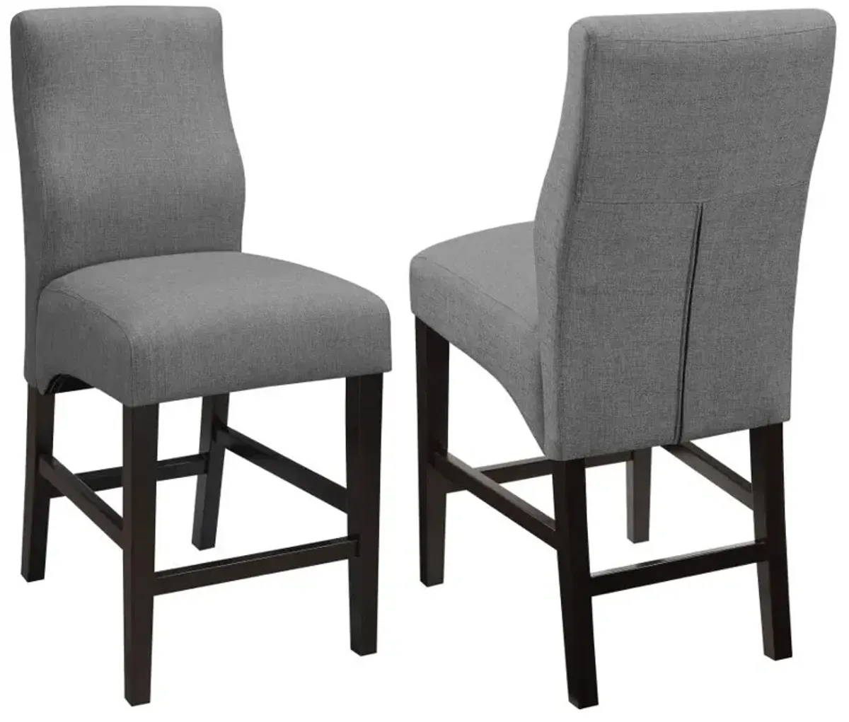 Mulberry Upholstered Counter Height Stools Grey and Cappuccino (Set of 2)