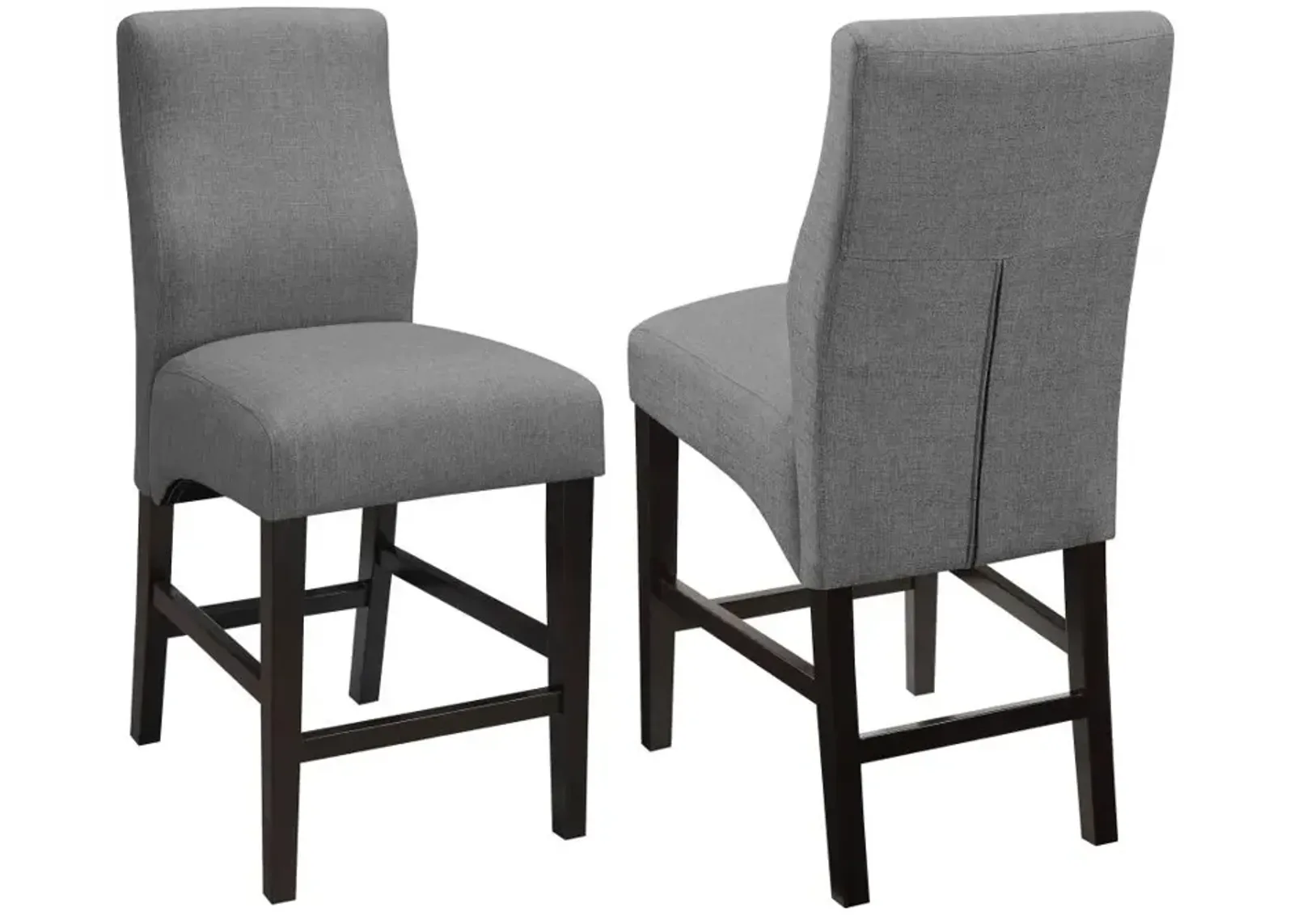 Mulberry Upholstered Counter Height Stools Grey and Cappuccino (Set of 2)