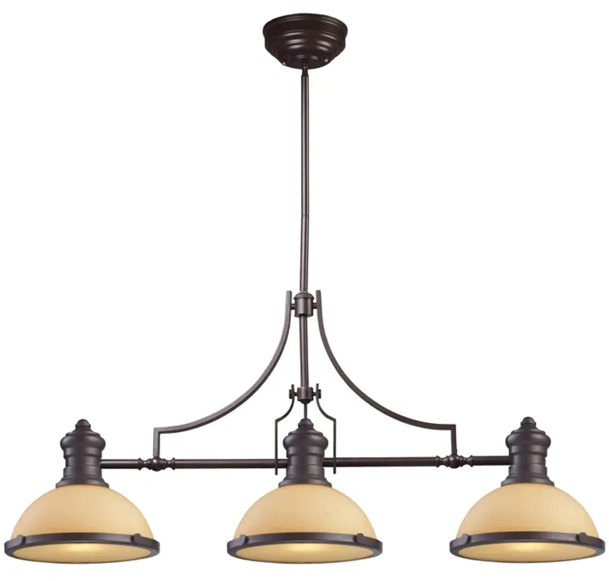 Chadwick 47" Wide 3-Light Linear Chandelier - Oiled Bronze