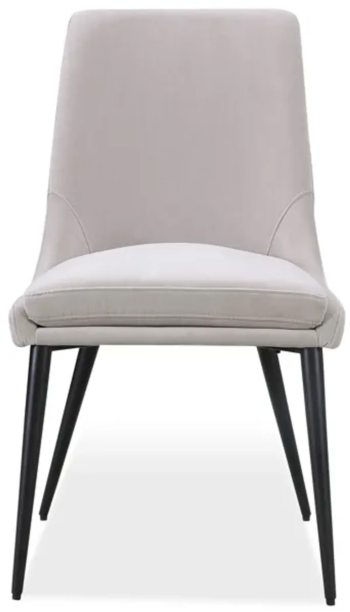 Winston Upholstered Metal Leg Dining Chair in Ash Grey and Black