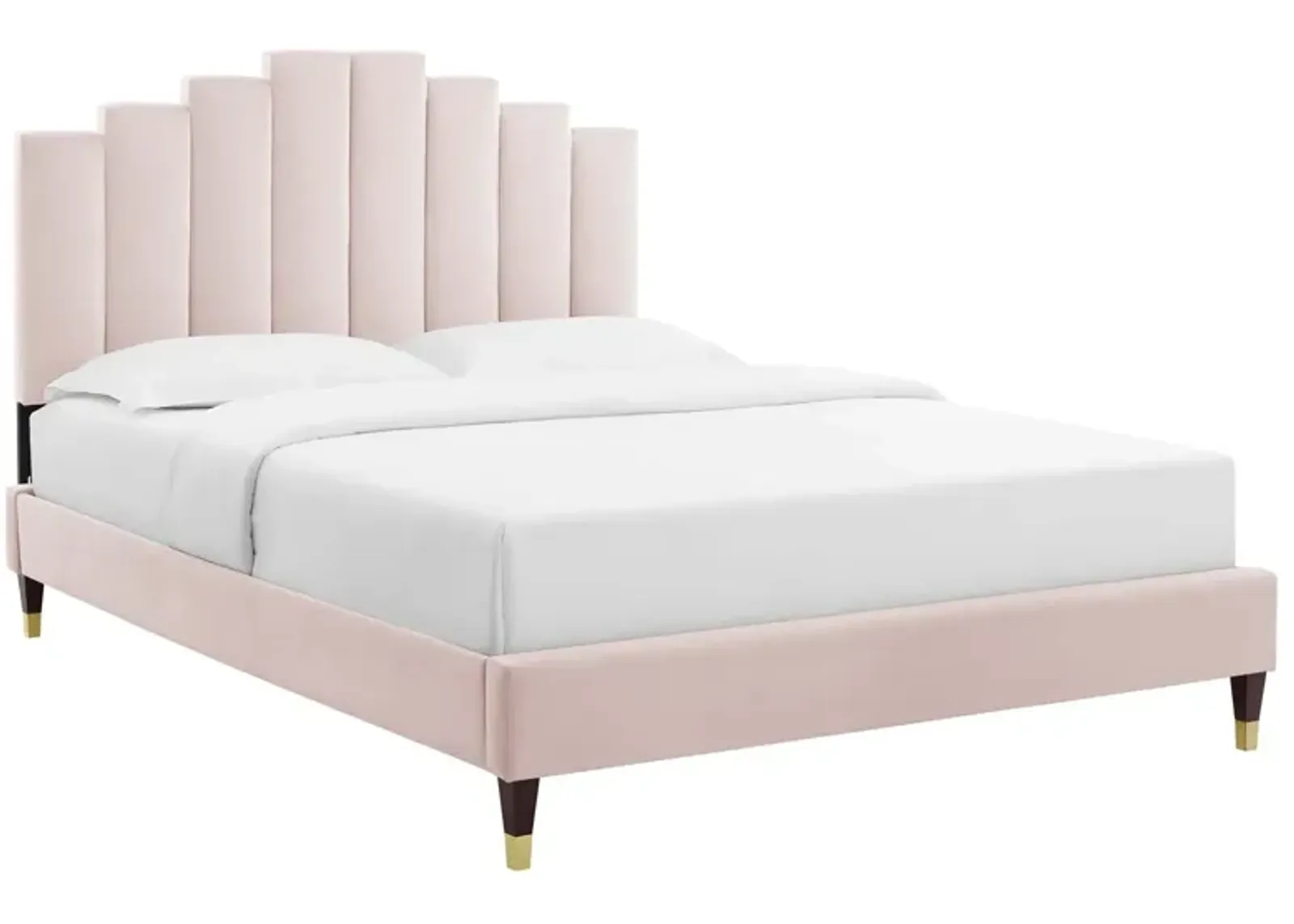 Elise Full Performance Velvet Platform Bed