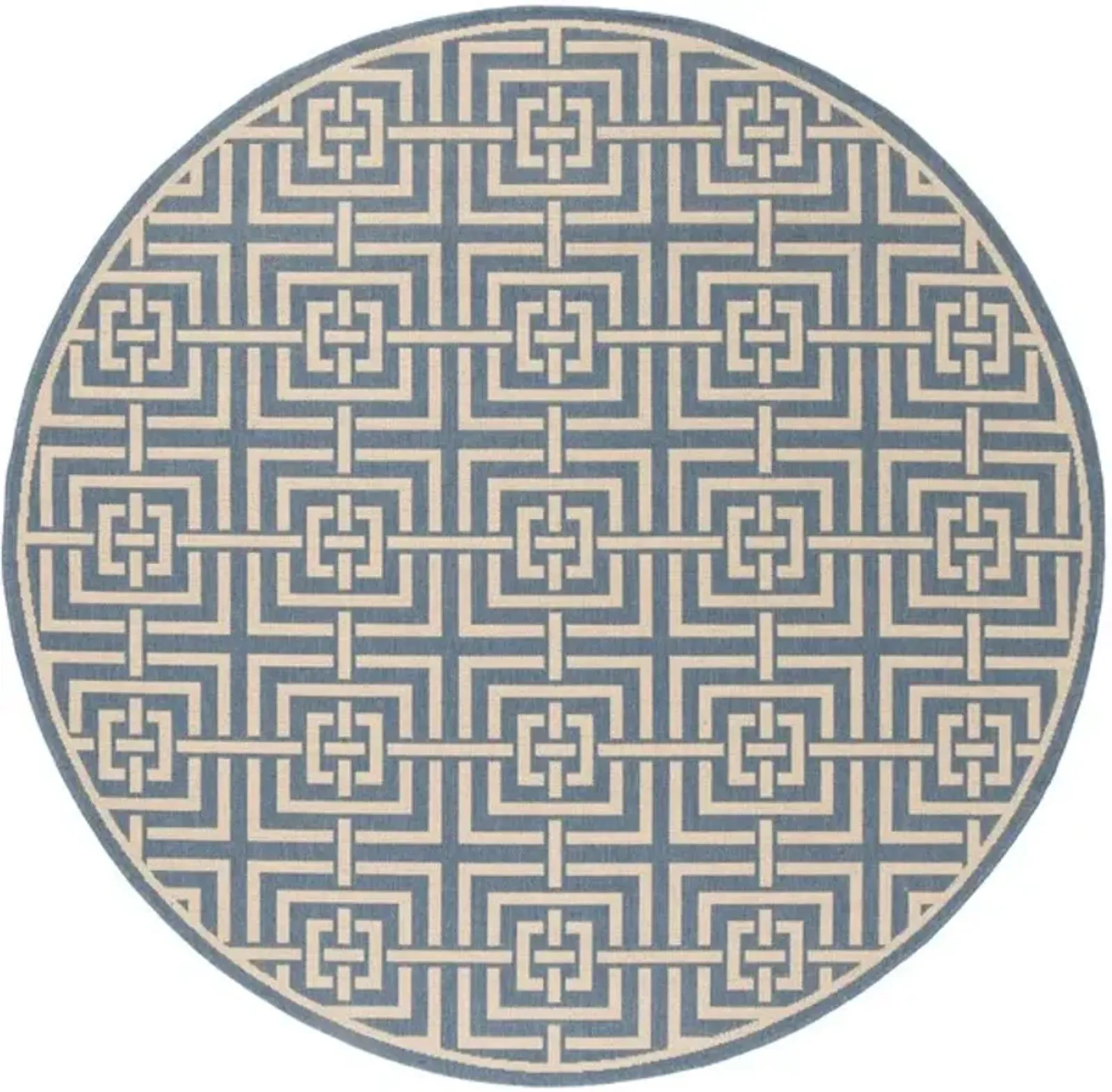 LINDEN 128 Collection LND128M-6R Blue / Creme 6'-7" X 6'-7" Round