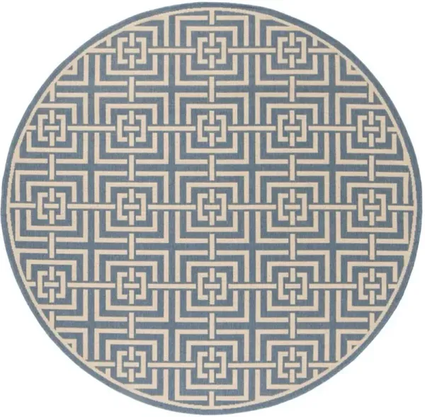 LINDEN 128 Collection LND128M-6R Blue / Creme 6'-7" X 6'-7" Round