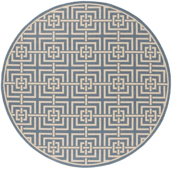 LINDEN 128 Collection LND128M-6R Blue / Creme 6'-7" X 6'-7" Round