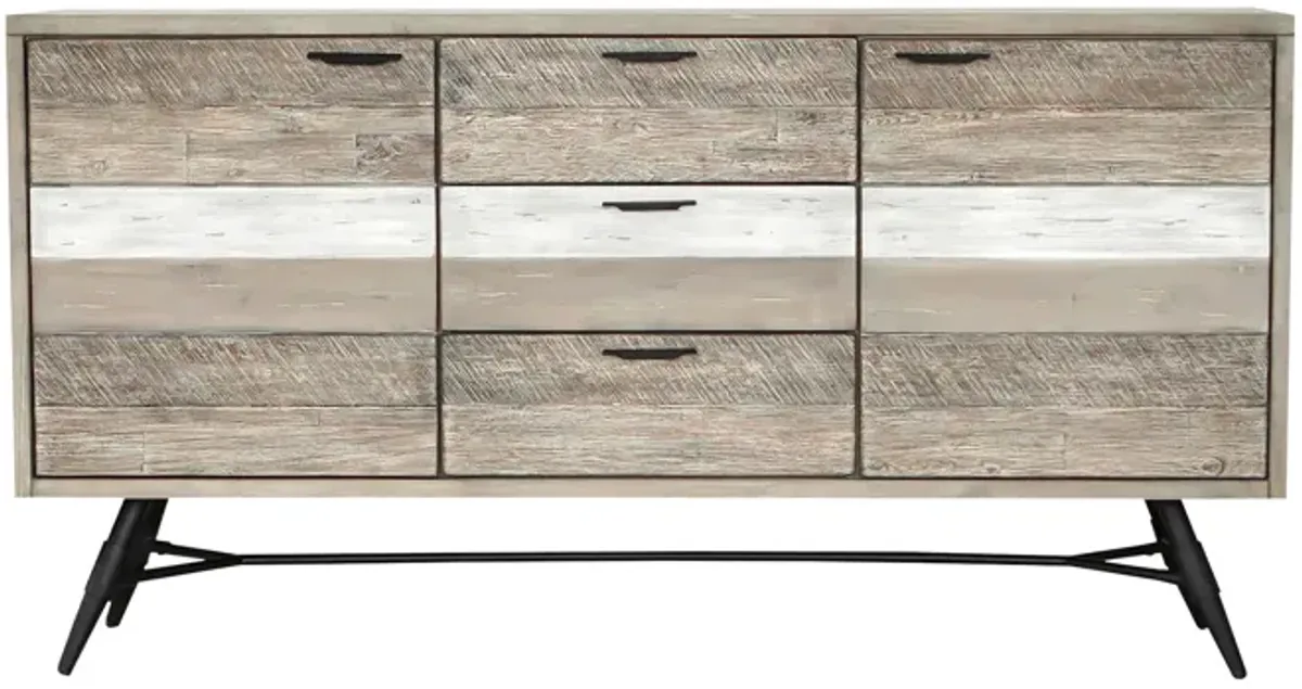 Bridges Sideboard Buffet Cabinet in Two Tone Acacia Wood