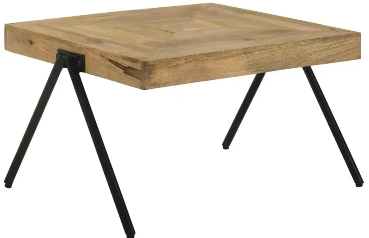 Bedfordshire Rectangular Coffee Table with Metal Legs Natural And Black