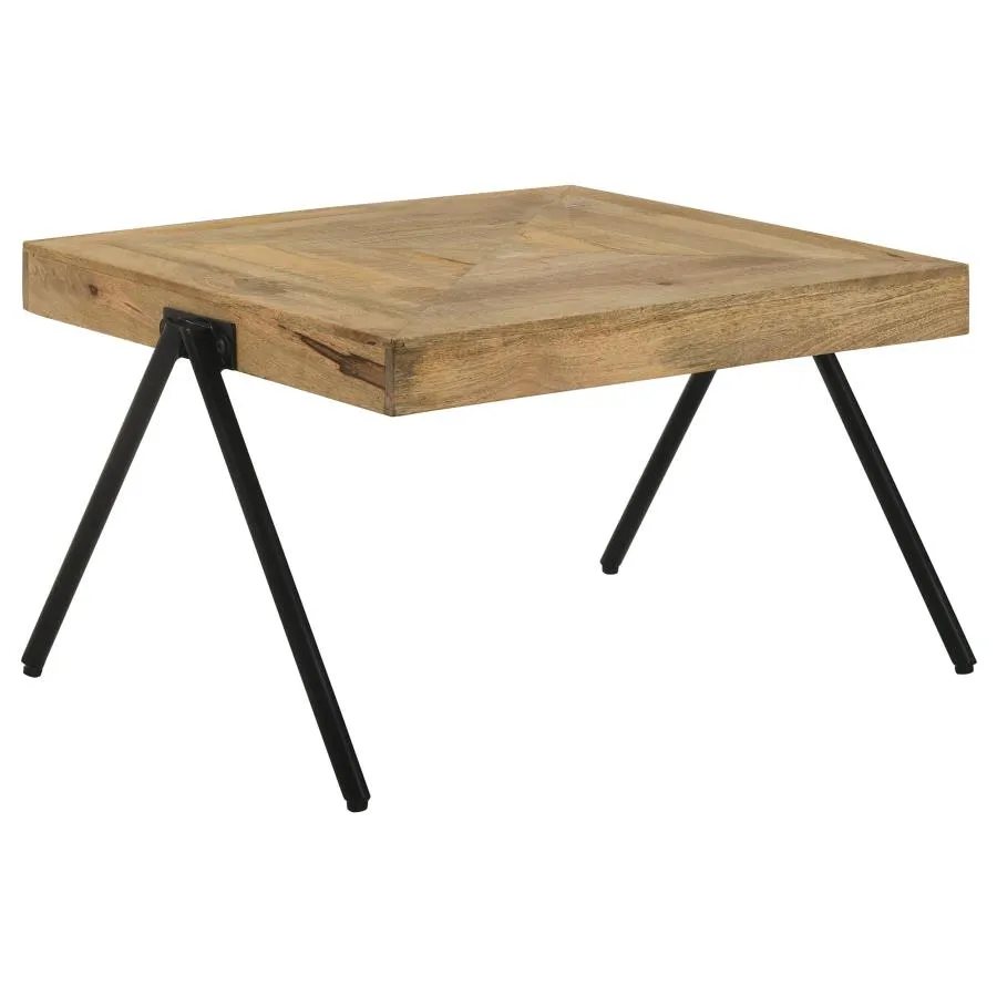 Bedfordshire Rectangular Coffee Table with Metal Legs Natural And Black