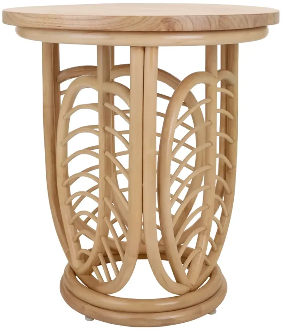 Ayra Rattan Side/End Table w/ Wood Top, Natural