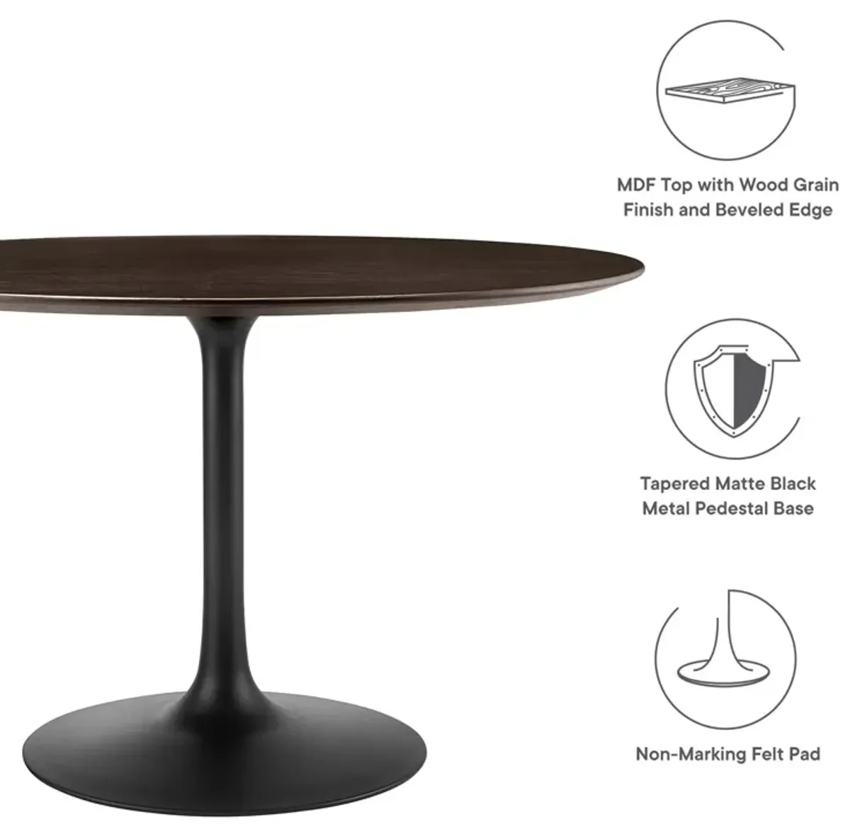 Lippa 47" Round Wood Grain Dining Table