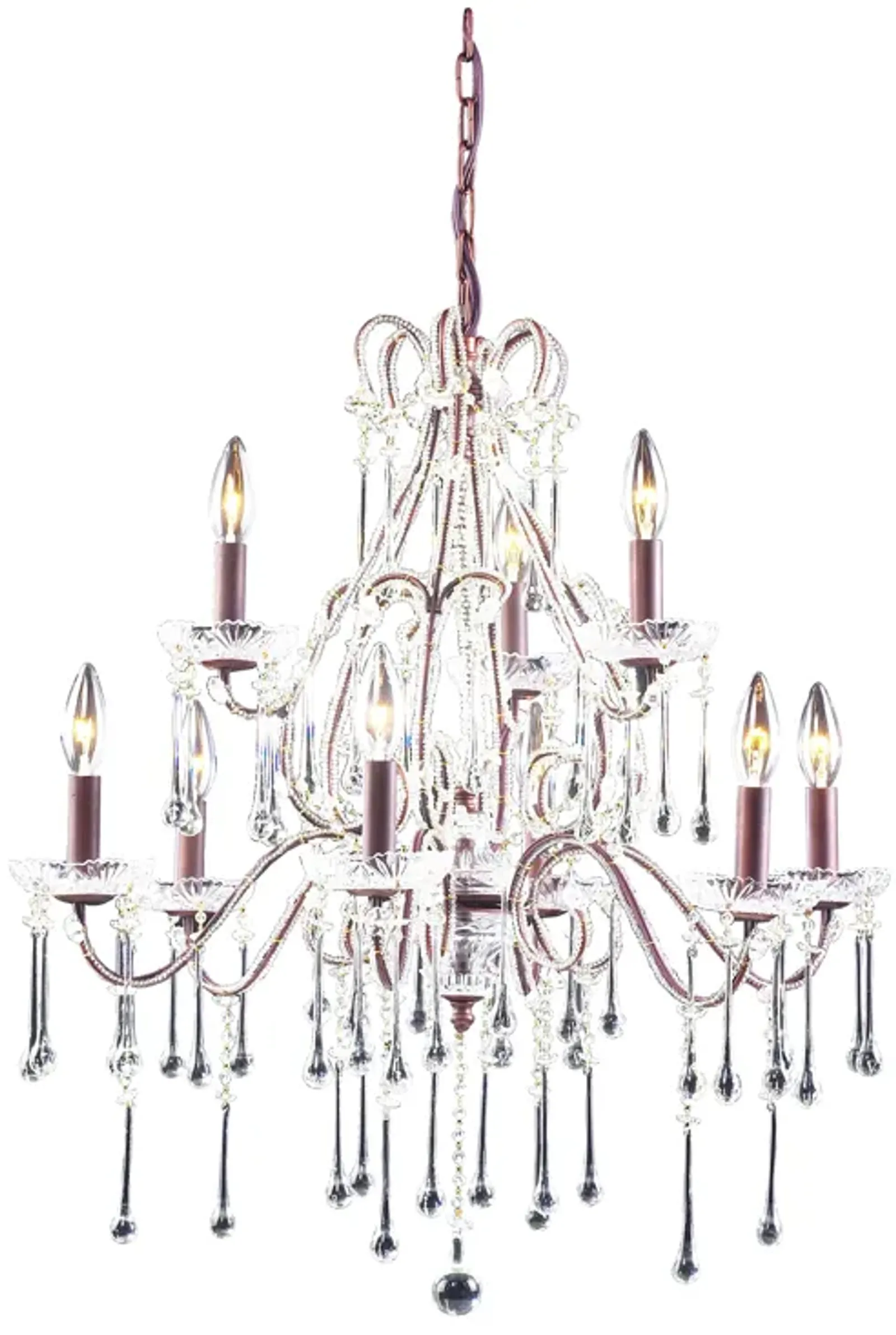 Opulence 25" Wide 9-Light Chandelier - Rust