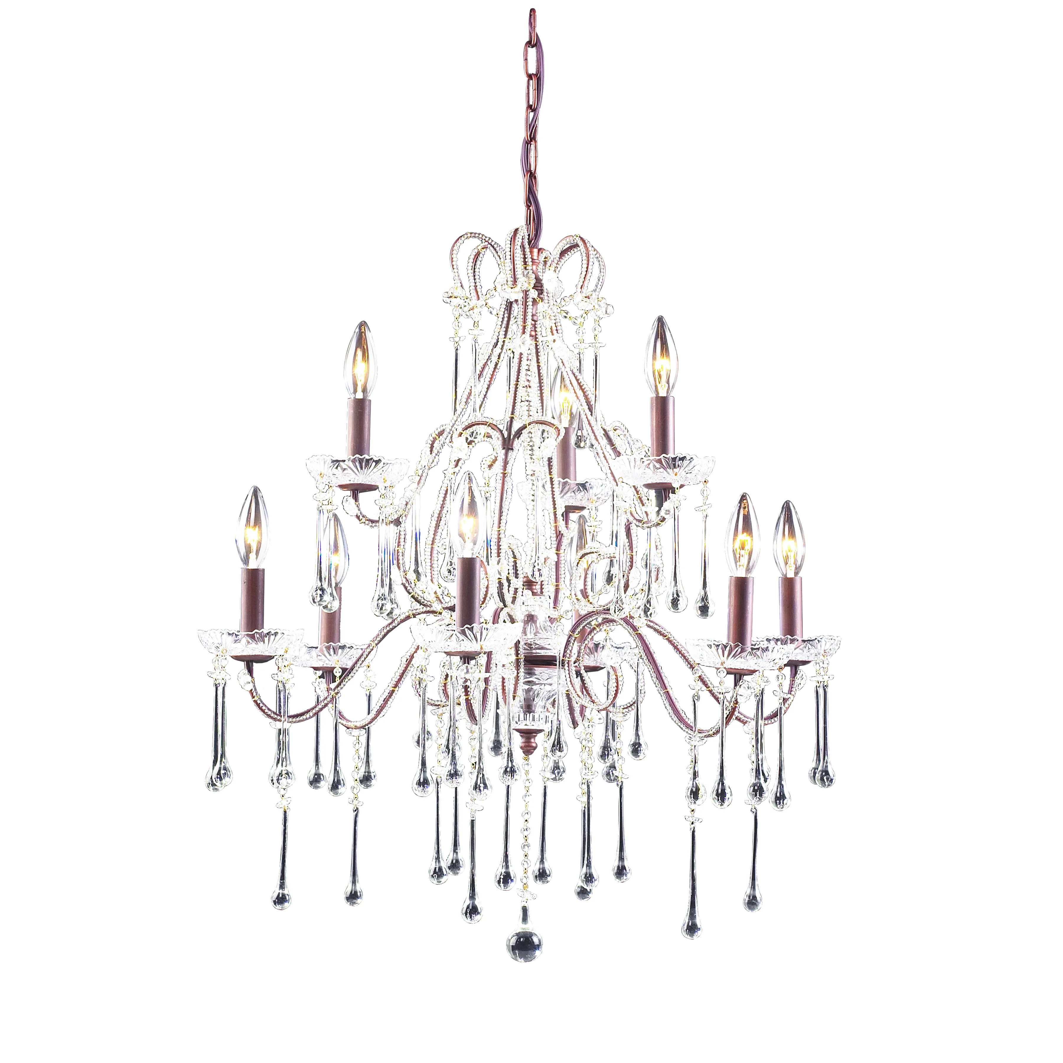 Opulence 25" Wide 9-Light Chandelier - Rust