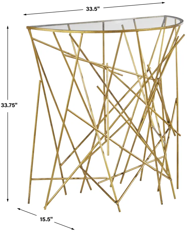 Philosopher Gold Console Table