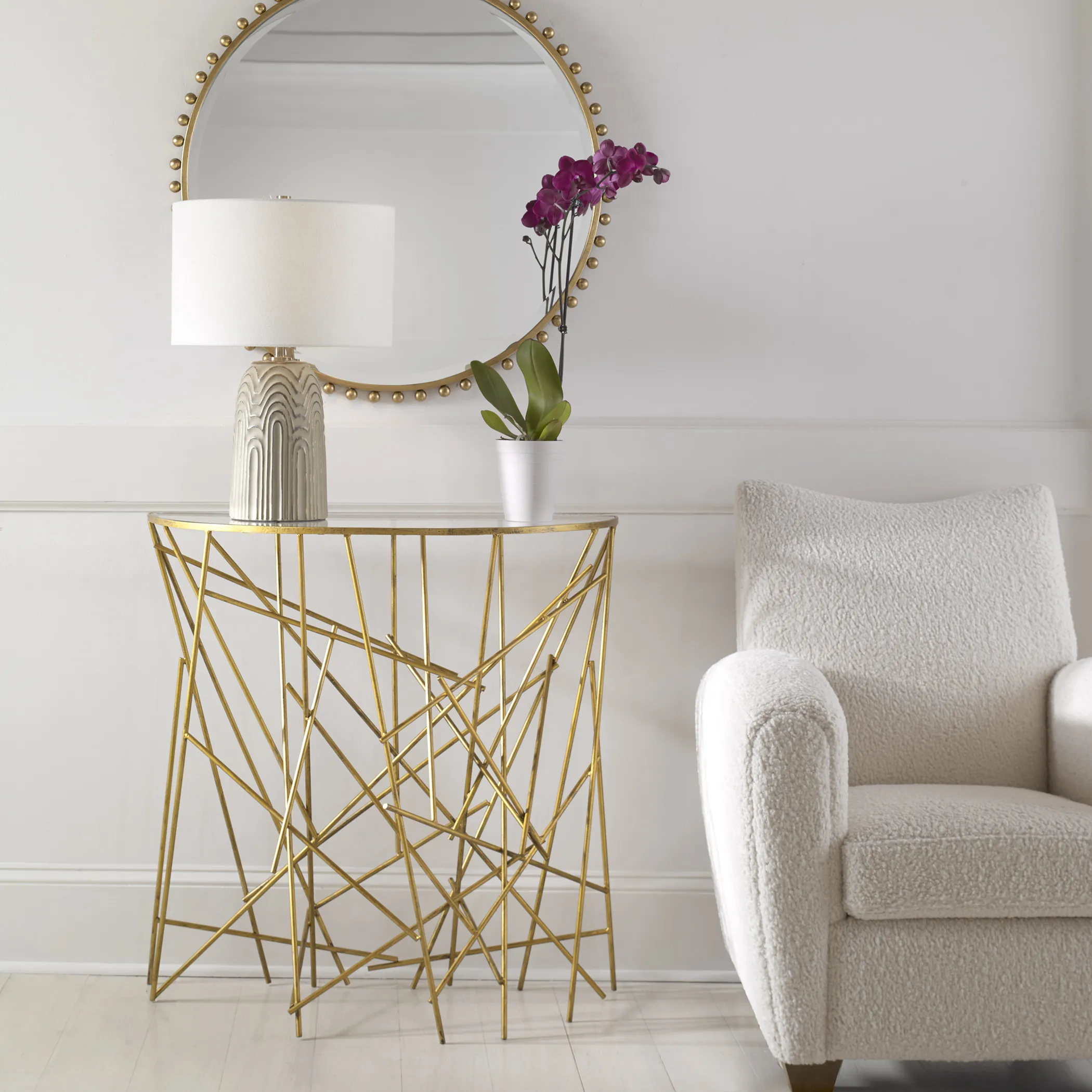 Philosopher Gold Console Table