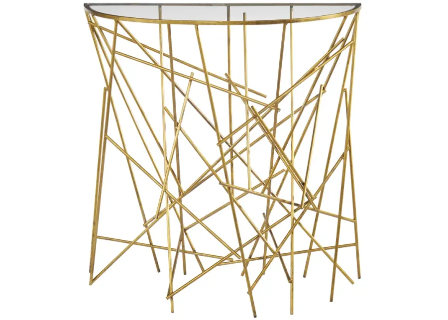 Philosopher Gold Console Table