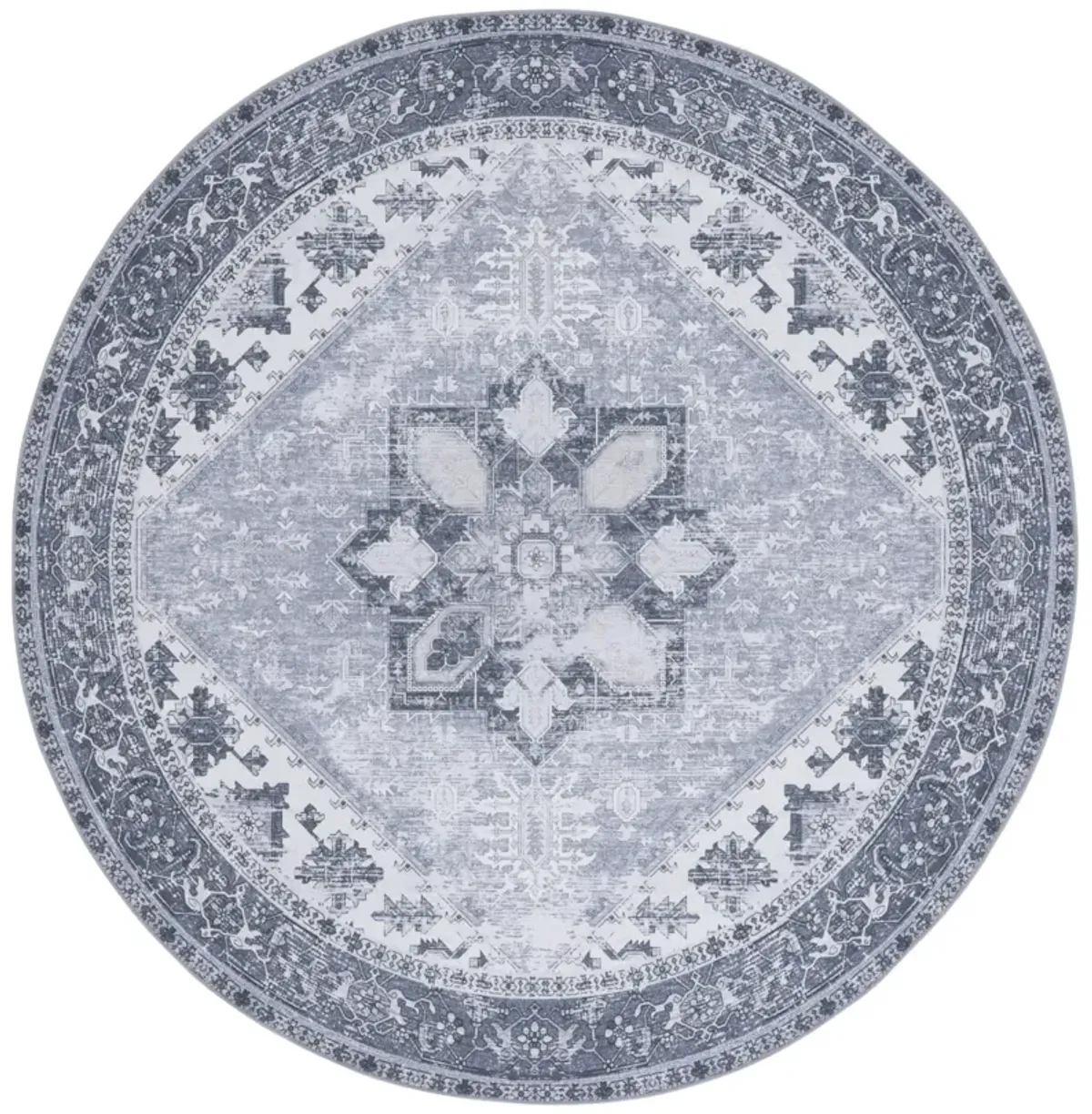 TUCSON 102 M/W S/R GREY 4' x 4' Round Round Rug