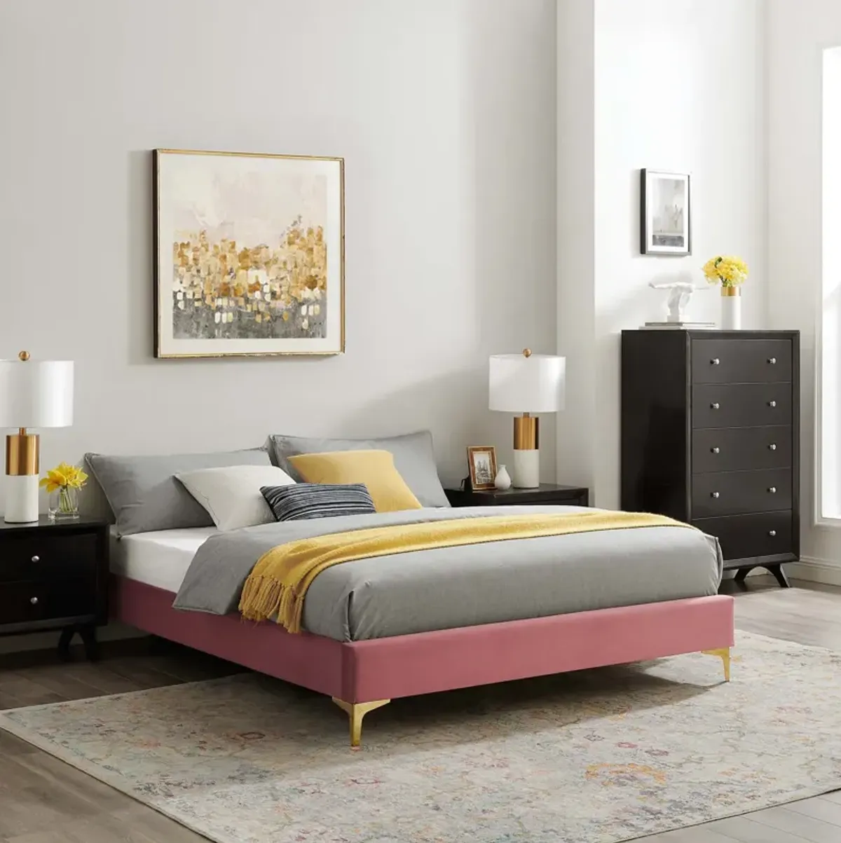 Sutton Full Performance Velvet Bed Frame