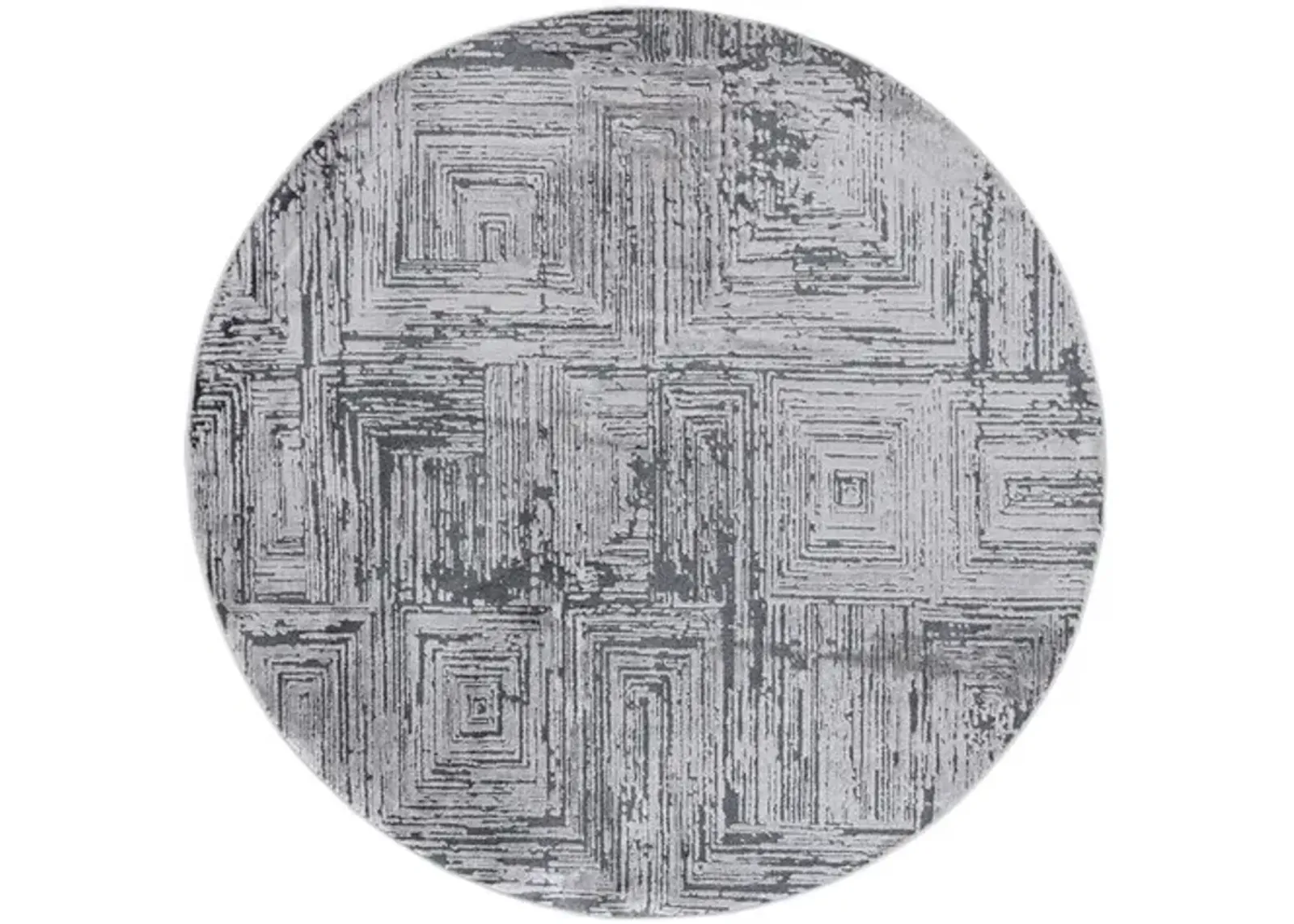 WHISPER 814 Grey  6'-7' X 6'-7' Round Round Rug