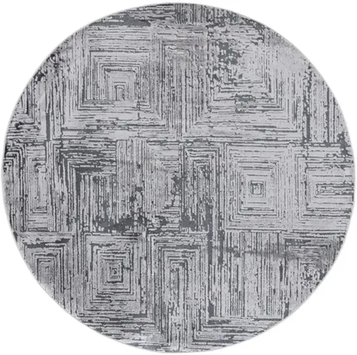 WHISPER 814 Grey  6'-7' X 6'-7' Round Round Rug