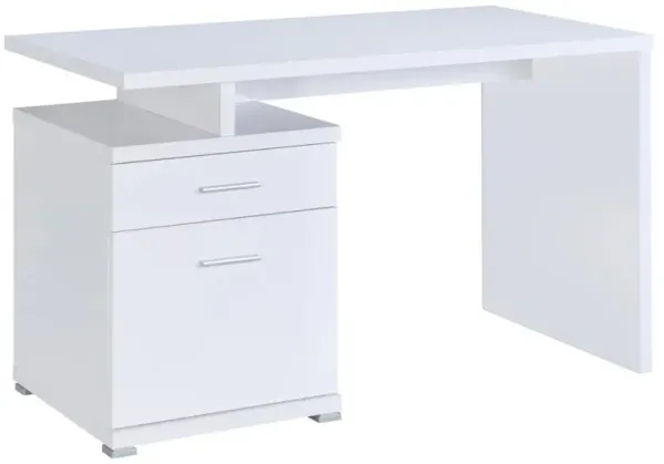 Irving 2-drawer Office Desk with Cabinet White