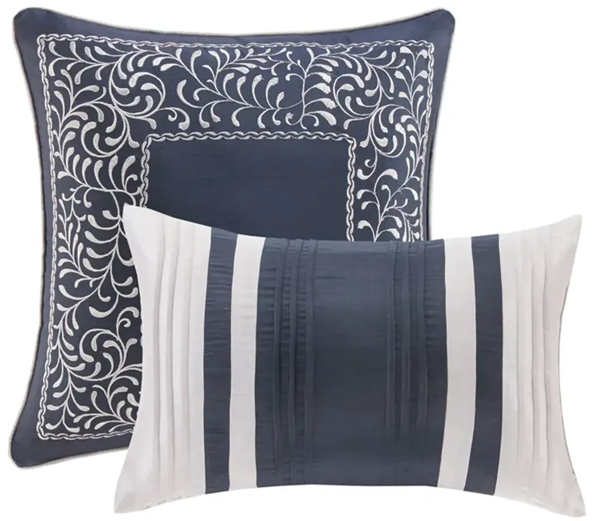 Madison Park Medina Navy 8 Piece Jacquard Comforter Set